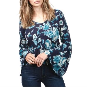 Lucky Brand floral bell sleeve top